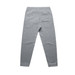 Grey track pants with a fitted design, featuring a single back pocket and an elastic waistband.