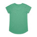 A green T-shirt with short sleeves and a rounded hem. The back is plain with a subtle texture.