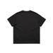 A plain black T-shirt with a relaxed fit, featuring a simple design and no visible branding on the back.