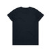 A plain black t-shirt with a classic crew neck and short sleeves, featuring no visible branding.