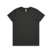 A black t-shirt featuring a simple design and a label at the neckline. It has a crew neck and short sleeves.