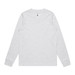 A light grey long-sleeve T-shirt with a round neck and a minimal design, featuring a logo.