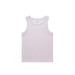 A light purple organic rib tank top with a logo. It features a classic singlet design.