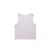 A light purple organic rib crop tank top, featuring a simple design and a logo on the back.