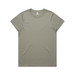 A light olive green t-shirt with a crew neckline and no visible graphics, featuring a logo.
