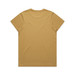 A plain, faded maple-coloured T-shirt with short sleeves and a simple back design. It features a logo.