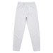 Light grey track pants with an elastic waistband and tapered legs, featuring side pockets and a logo.