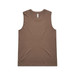 A brown singlet tank top featuring a simple design and a label at the neckline.