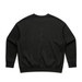 A black jumper with a plain back design and ribbed cuffs at the sleeves and hem. It features a logo detail.