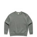 A green crew jumper with a simple design and a round neckline, featuring long sleeves and a ribbed hem.