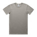 A khaki organic T-shirt with a classic crew neck, featuring a logo on the inside label.