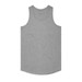 A grey singlet featuring a round neck design and a logo on the label.