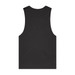 A black singlet tank top with a plain design and no visible logos on the back.