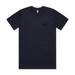 A navy blue classic pocket tee featuring a chest pocket and a simple, clean design.