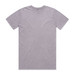 A grey stone wash T-shirt with a classic crew neckline, featuring a logo on the label.