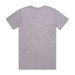 A grey stone wash t-shirt with a standard crew neck and short sleeves, featuring a brand logo.