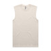 A light beige sleeveless tank top with a simple design and a logo tag.