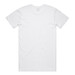 A plain white T-shirt featuring a standard back design and a logo or branding on the inside label.