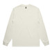 A long-sleeve T-shirt in a light grey colour with a logo on it.