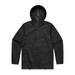 A black Section Zip Jacket featuring a hood, two side pockets, and a sleek design. It has a logo on the front.