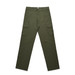 Utility cargo pants in an olive green colour, featuring multiple cargo pockets and a straight-leg design.