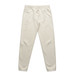 Light cream track pants with an elastic waistband and cuffs, featuring a small logo.