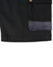Unisex utility stretch cargo work shorts in black with multiple pockets and a logo.