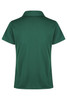 A green polo shirt featuring a collar, designed without visible logos or text, showcasing a smooth fabric texture.