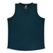 A dark green singlet featuring a V-neck design, with a logo on the inside tag.
