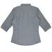 A grey button-up shirt with 3/4 sleeves and a fitted design, featuring a collar and back darts.