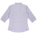 A light purple, 3/4 sleeve button-up shirt with a fitted design and a back yoke. It features a logo.