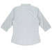 A light grey button-up shirt with 3/4 sleeves and a subtle texture, featuring a logo.