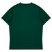 A dark green T-shirt with short sleeves and a plain back. The shirt features a logo.