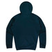 A dark navy hoodie with a hood, featuring a plain back design and raglan sleeves.