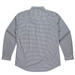 A long sleeve button-up shirt in a checkered pattern, featuring shades of blue and white. The back view is displayed.