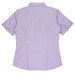 A short-sleeve button-up shirt in light purple featuring a fitted design and a back yoke. It has a logo on the label.