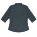 A dark grey 3/4 sleeve button-up shirt with a fitted shape and a back view. It includes a logo.