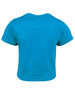 A bright blue infant tee with short sleeves, featuring a plain back and a simple design.