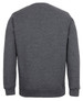 A grey jumper featuring a simple design, with long sleeves and ribbed cuffs. It has a brand logo on the inside label.