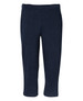 Navy track pants featuring a comfortable waistband and cropped length. Includes a logo on the side.