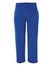 Blue track pants featuring an elastic waistband and side pockets. The garment is presented without visible logos.