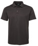 A gunmetal polo shirt with a textured design, featuring a collar and three-button placket. Includes a logo.