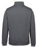 A grey 1/2 zip sweatshirt with a high collar and a plain back. It has a logo on the tag.
