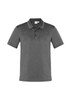 A dark grey short sleeve polo shirt featuring a collar and a logo. Suitable for casual or semi-formal occasions.