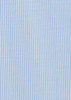 A light blue micro check fabric ideal for a men's button-up shirt, featuring a subtle check pattern and a branding logo.