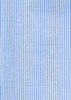 A blue and white striped fabric, featuring vertical lines, suitable for a men's short sleeve button-up shirt.