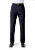 Classic pleat pants in navy, featuring a straight leg design and a sleek belt. Suitable for formal occasions.