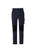 Mens Streetworx Tough Pant in navy blue and black, featuring multiple pockets and a logo.