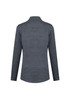A grey women's Monterey top with long sleeves and a high collar, featuring a logo on the back.