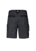 Men's streetwork shorts in dark grey featuring two back pockets and cargo-style pockets on the sides.